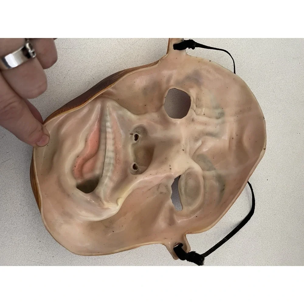 Fun World DIV Rubber Mask Halloween Man Hobo Black Blue Bruised Eye & Cigar VTG